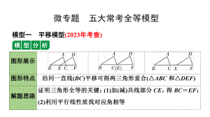 2024长沙中考数学二轮复习 微专题 五大常考全等模型（课件）.pptx