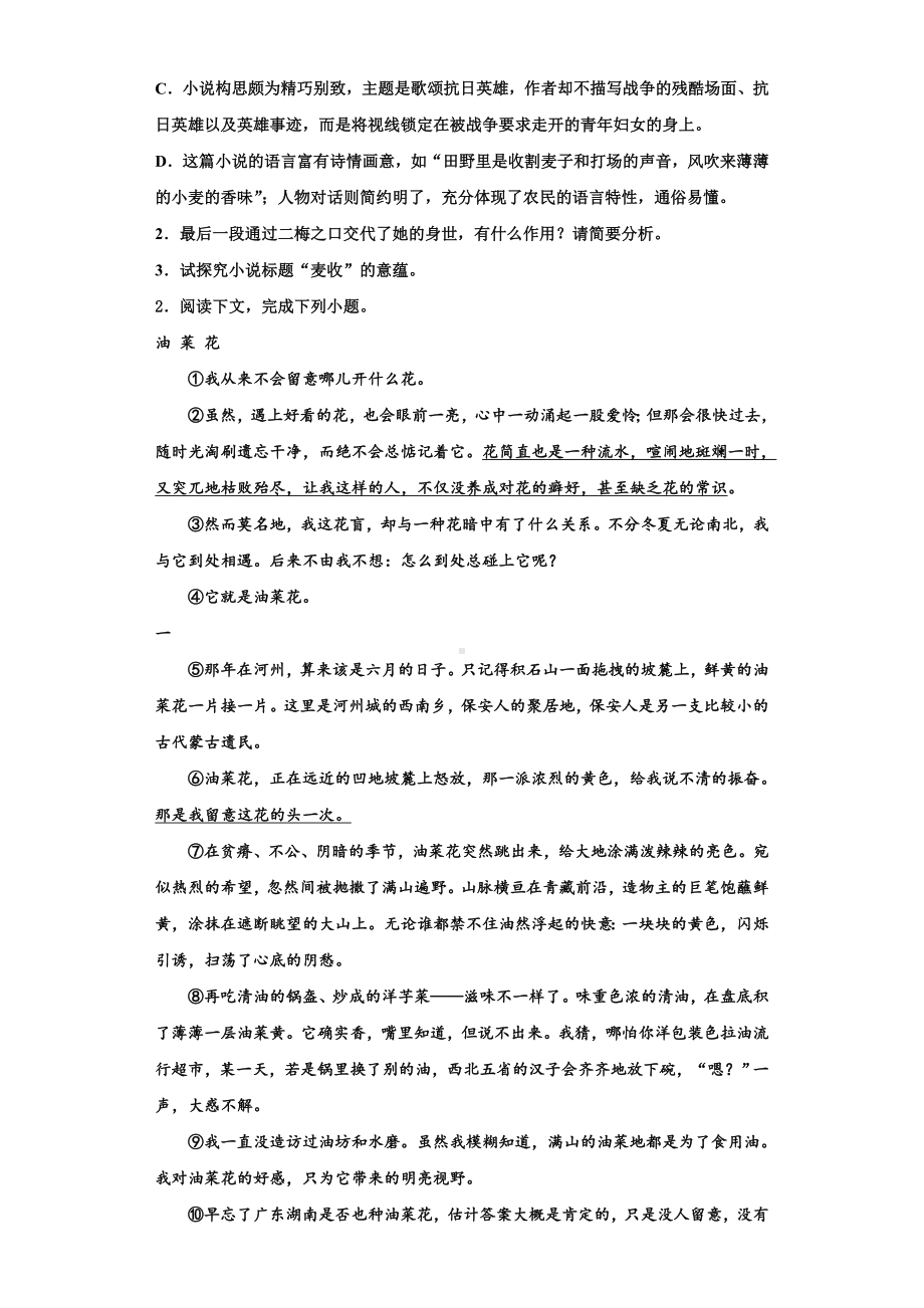 甘肃省靖远县第四中学2023年语文高三上期末达标检测模拟试题含解析.doc_第3页