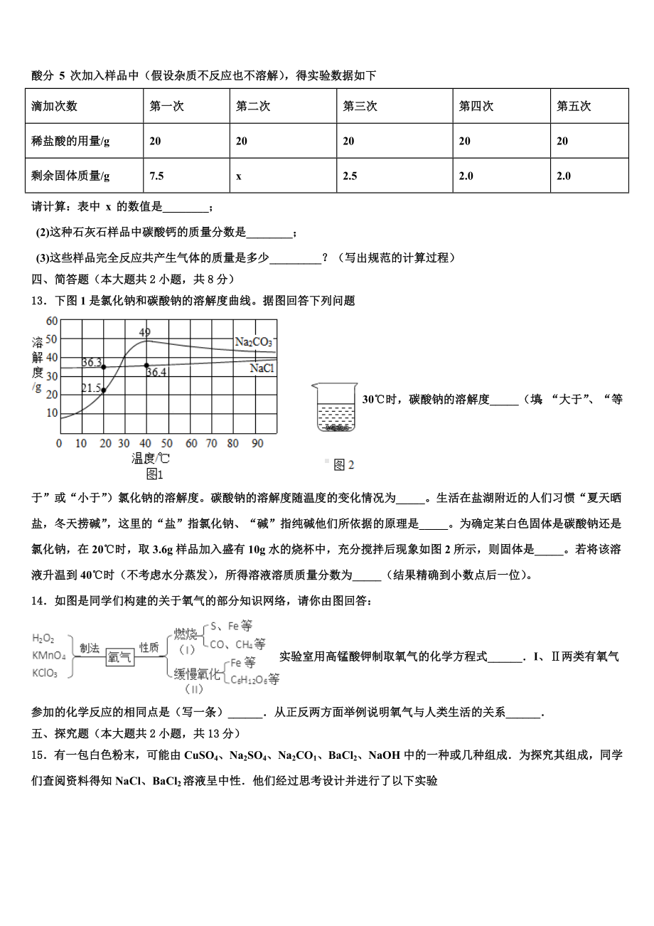 内蒙古自治区兴安盟乌兰浩特市第十三中学2024年中考化学模试卷含解析.doc_第3页