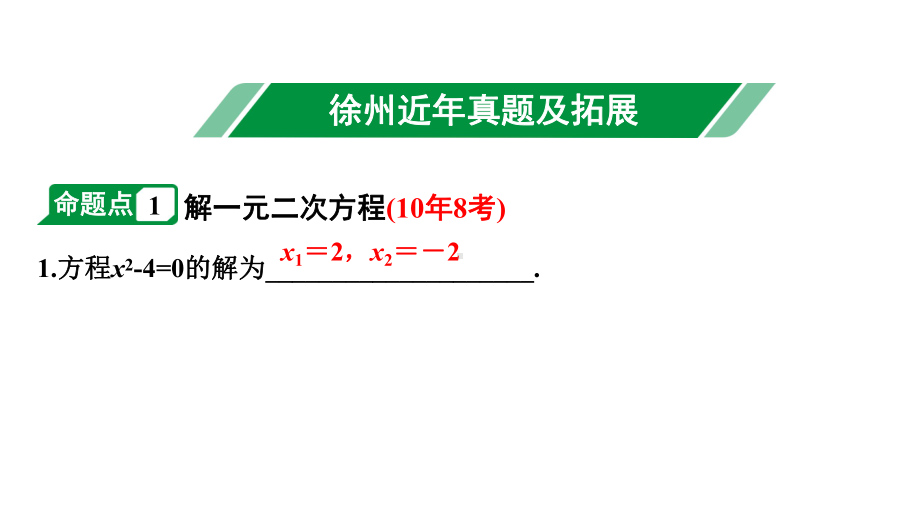 2024徐州中考数学二轮重点专题研究 第7课时 一元二次方程及其应用（课件）.pptx_第2页