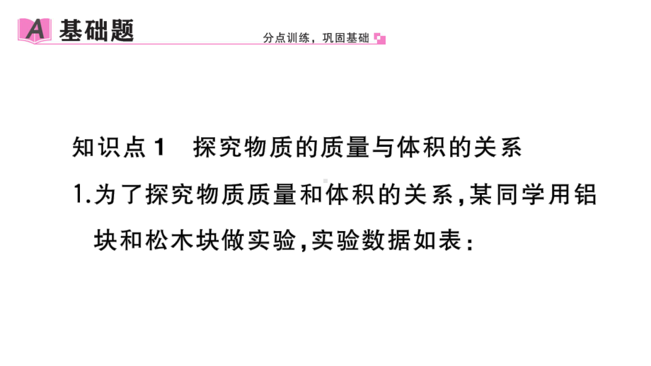 初中物理新人教版八年级上册第六章第2节 密度作业课件2024秋季.pptx_第2页