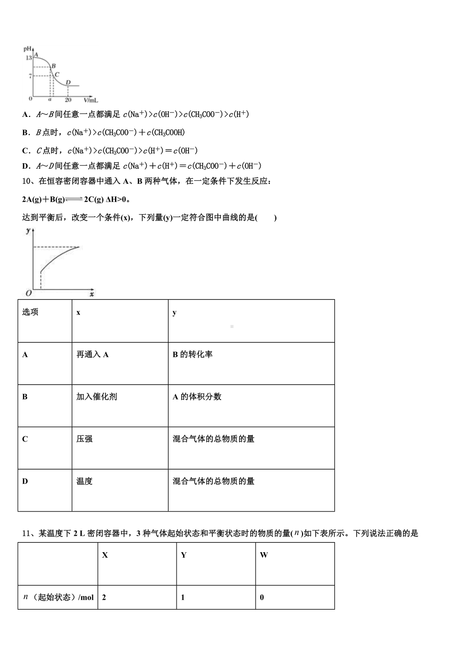 2024届江苏省宜兴市实验中学化学高二第一学期期末学业水平测试试题含解析.doc_第3页