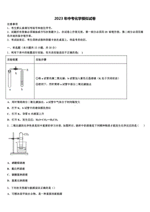 2022-2023学年湖北省龙感湖中学中考三模化学试题含解析.doc