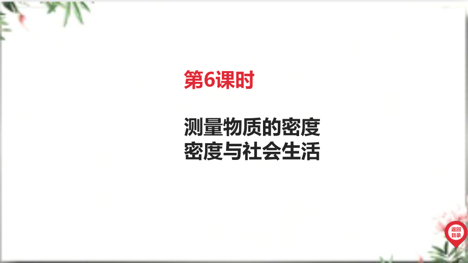 2025年广东中考物理第一部分考点精准解读二、物质 运动和相互作用第6课时 测量物质的密度 密度与社会生活.pptx_第3页