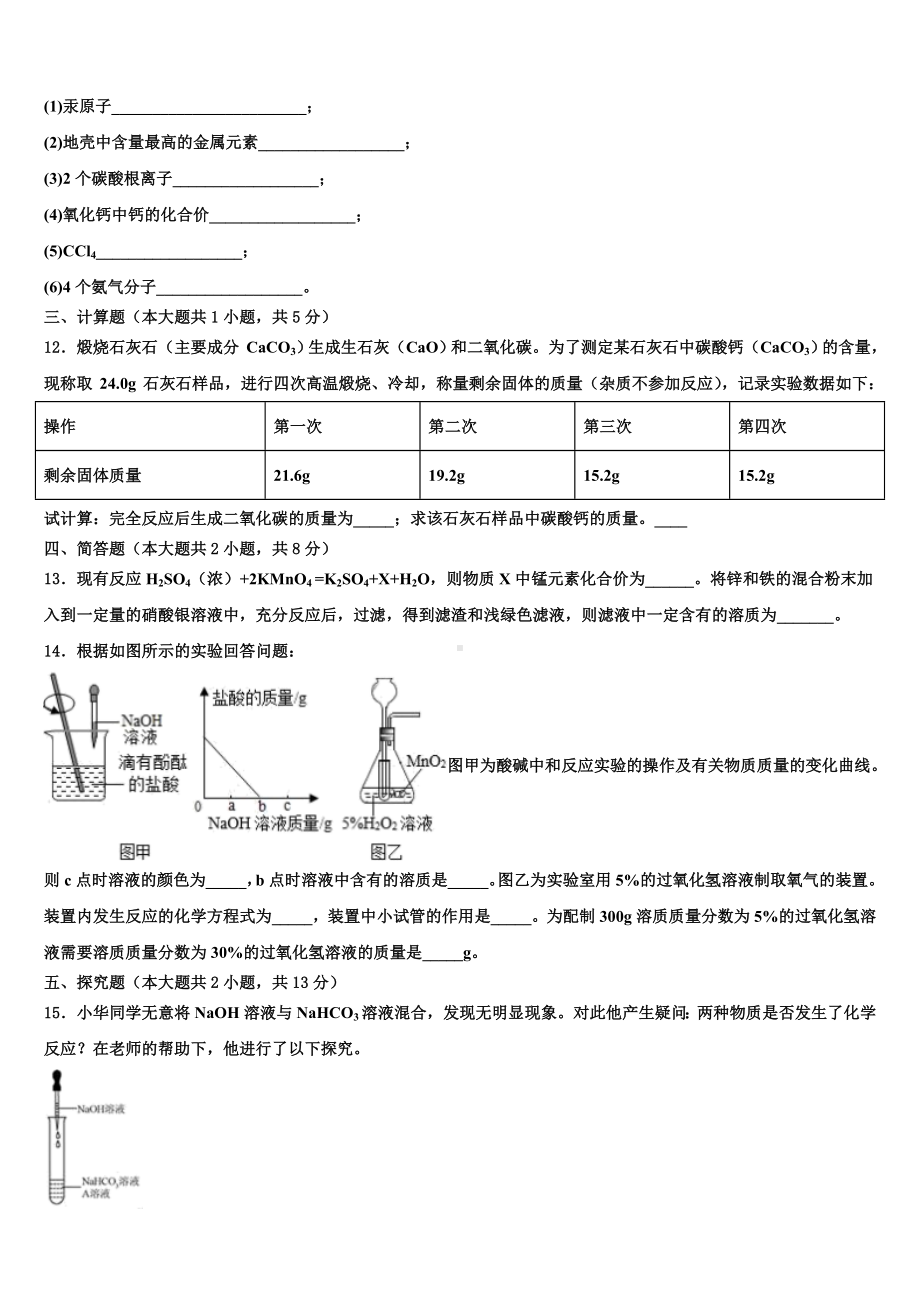 2023-2024学年重庆市江津区支坪中学中考化学模拟试题含解析.doc_第3页