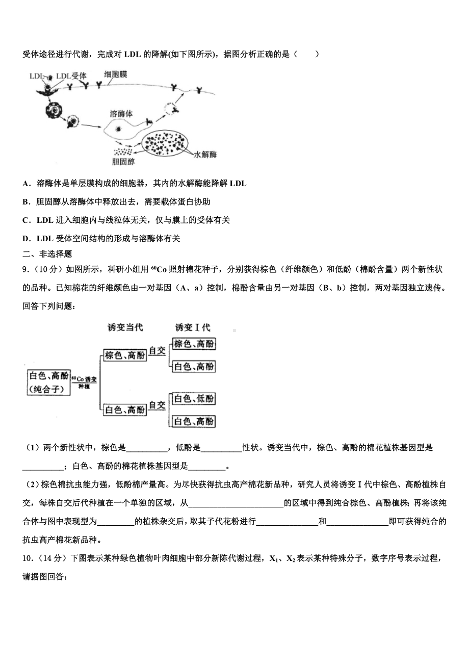 山东省沂源县二中2022-2023学年高三第二次联考生物试卷含解析.doc_第3页