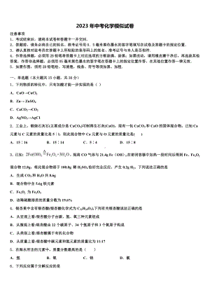 江苏省无锡市江阴市暨阳中学2022-2023学年中考二模化学试题含解析.doc