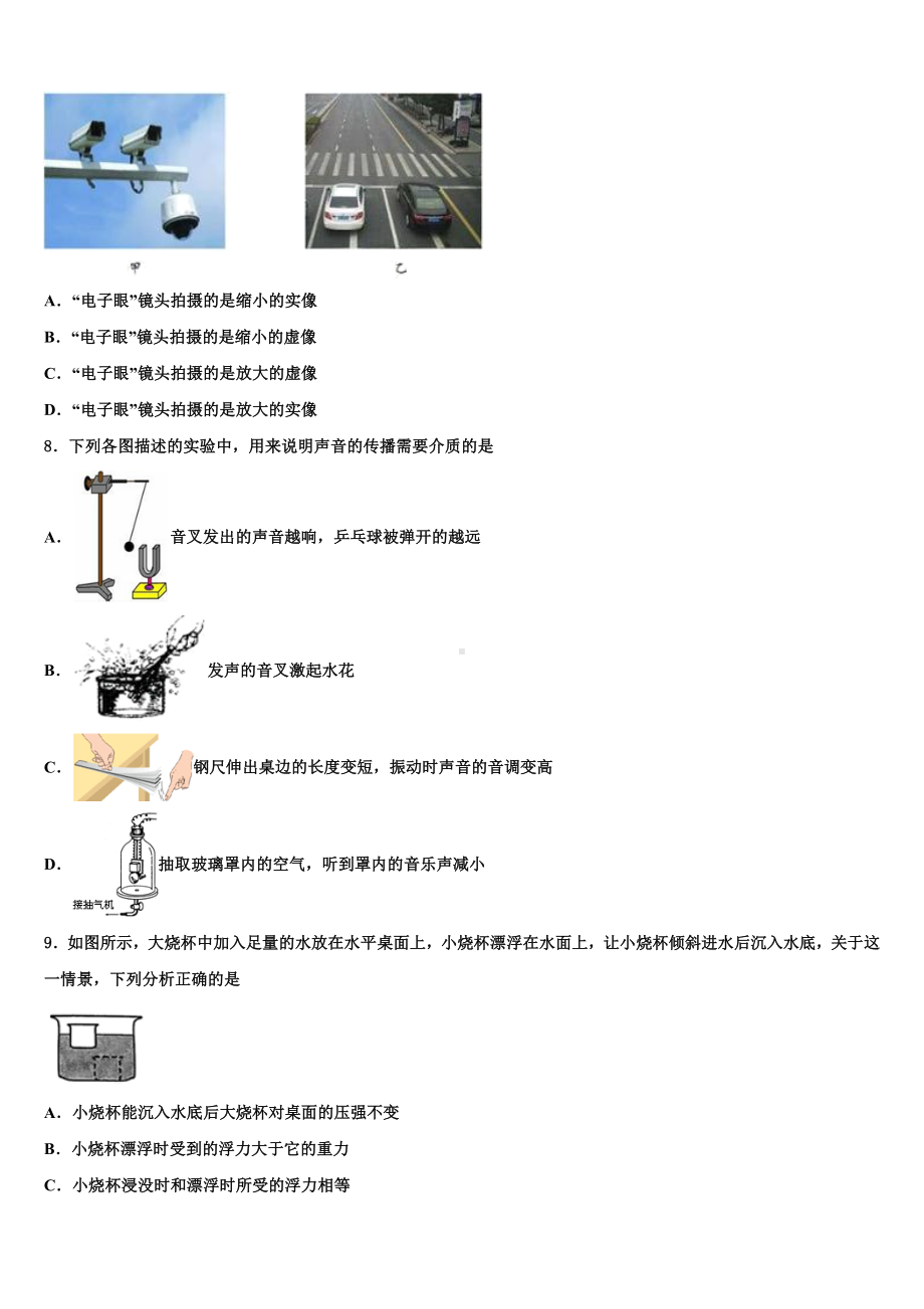 江西省赣州市大余县重点达标名校2024年中考物理全真模拟试题含解析.doc_第3页