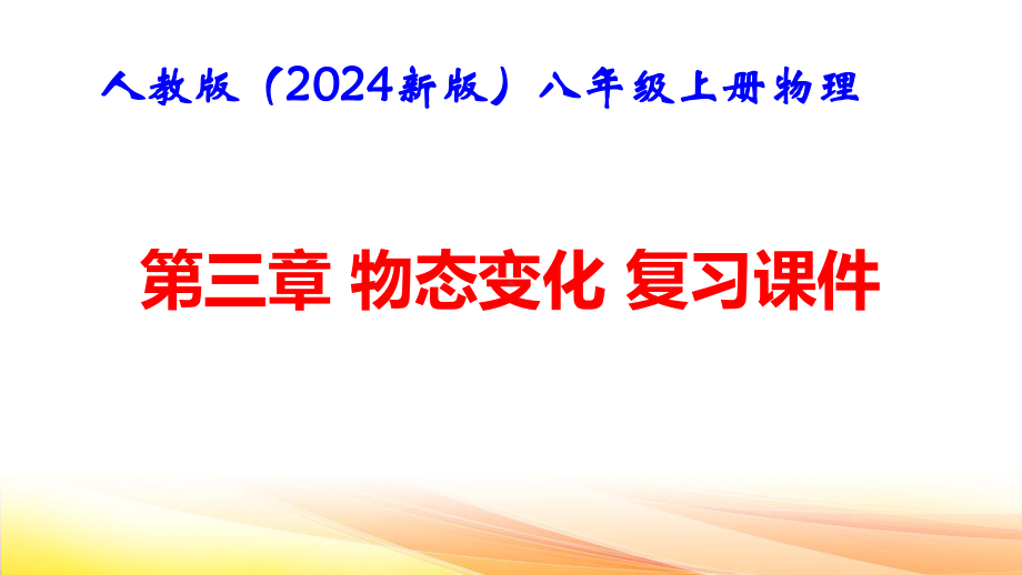 人教版（2024新版）八年级上册物理第三章 物态变化 章末复习课件.pptx_第1页