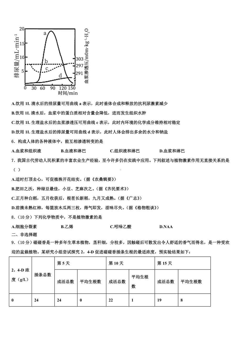 2023-2024学年安徽省安庆市高二生物第一学期期末教学质量检测模拟试题含解析.doc_第2页