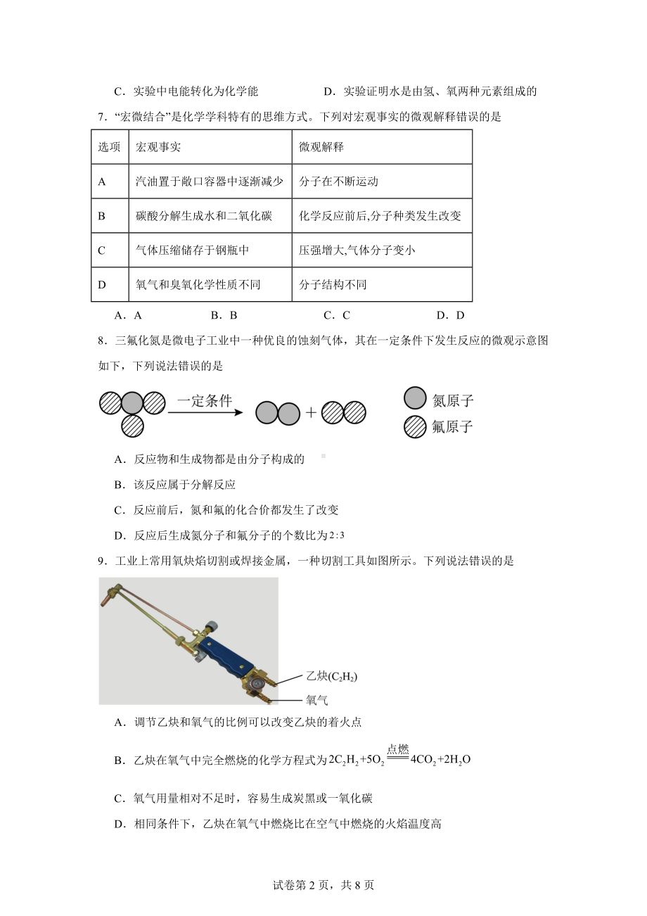 2024年山东省淄博市中考化学真题.docx_第2页