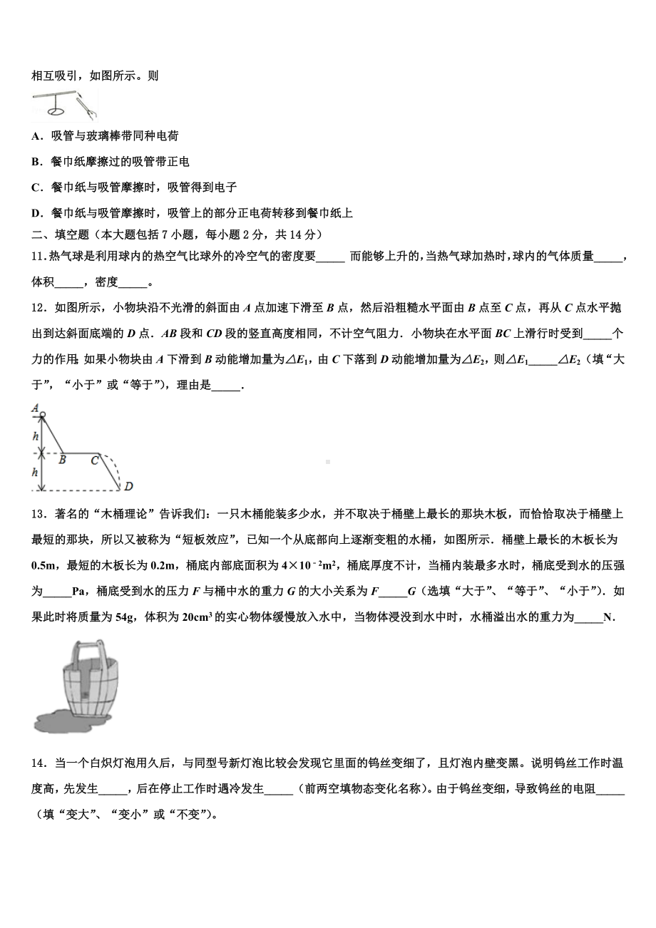 2023-2024学年吉林省长春市外国语学校中考物理最后冲刺浓缩精华卷含解析.doc_第3页