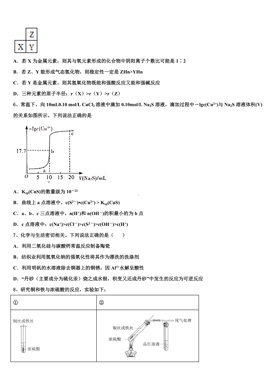 2024届岳阳市重点中学化学高三上期末综合测试试题含解析.doc_第2页