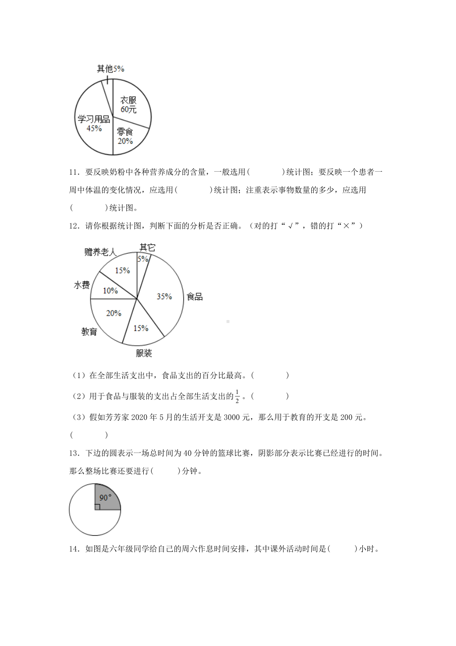 （单元AB卷）六年级上册数学分层训练B卷-第七单元 扇形统计图（单元测试） （人教版含答案）.docx_第3页