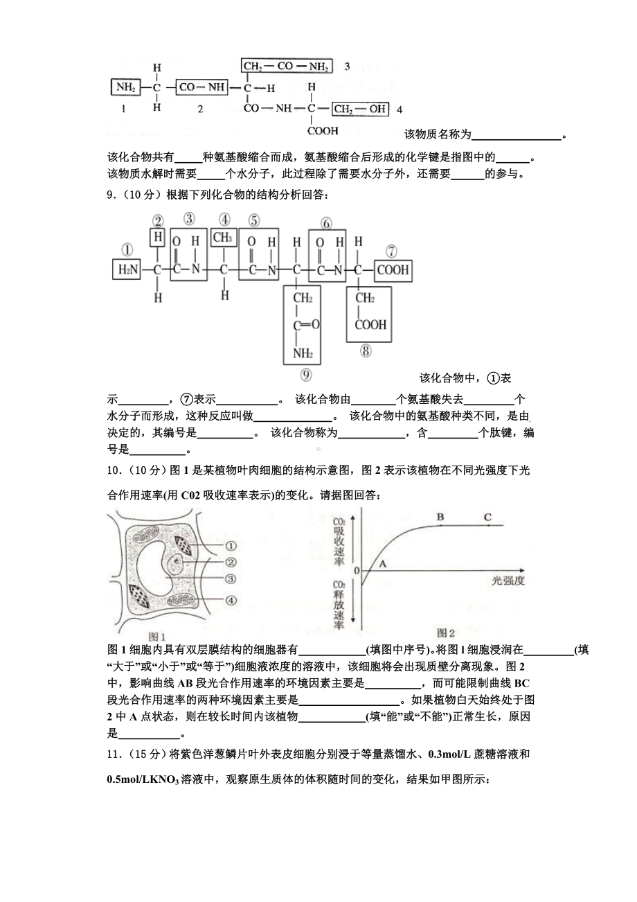 湖南省岳阳市达标名校2023-2024学年高一生物第一学期期末复习检测模拟试题含解析.doc_第3页