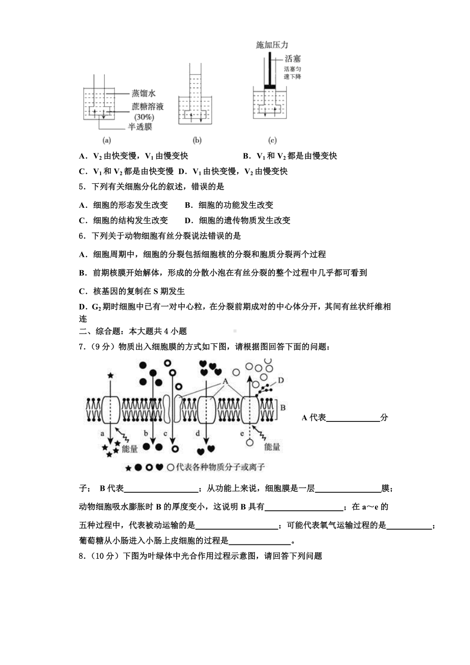 2024届浙江省慈溪市三山高级中学等六校生物高一第一学期期末学业水平测试模拟试题含解析.doc_第2页