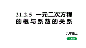 人教版九上数学新课标教学课件21.2.5一元二次方程根与系数的关系（课件）.pptx