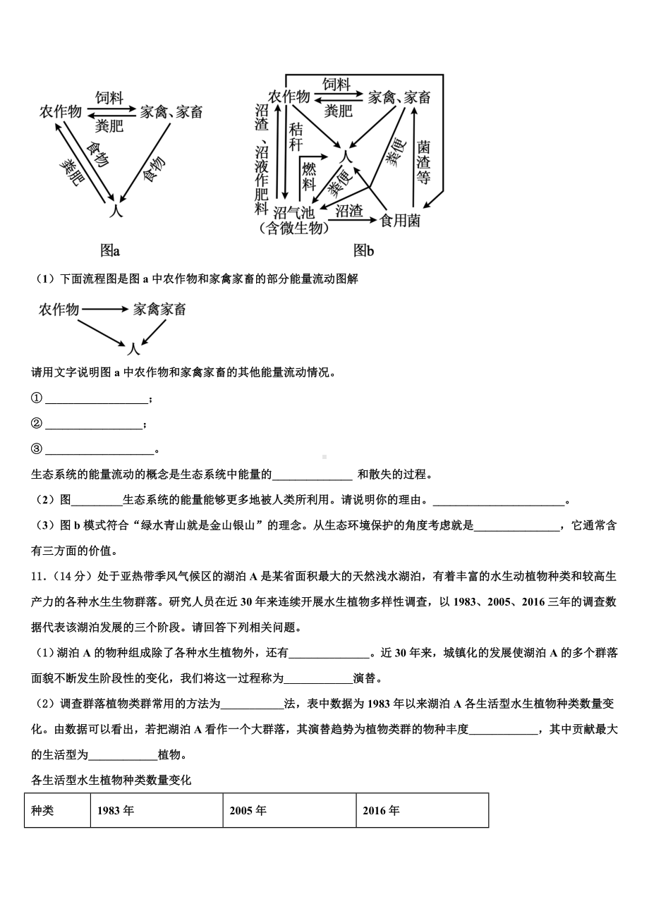 2023年铜仁市重点中学高二生物第一学期期末检测试题含解析.doc_第3页