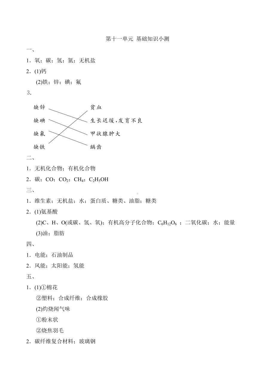 第十一单元 基础知识小测 人教版（2024）化学九年级下册.doc_第3页