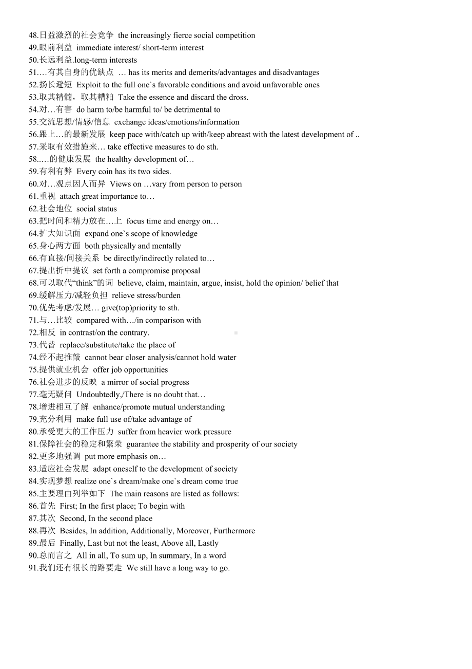 英语作文常用短语 清单 2025届高考英语二轮专题复习.docx_第2页