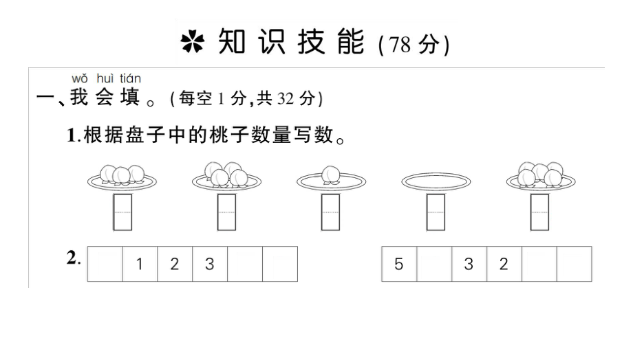 小学数学新人教版一年级上册第一单元《5以内数的认识和加、减法》综合训练课件7（2024秋）.pptx_第2页