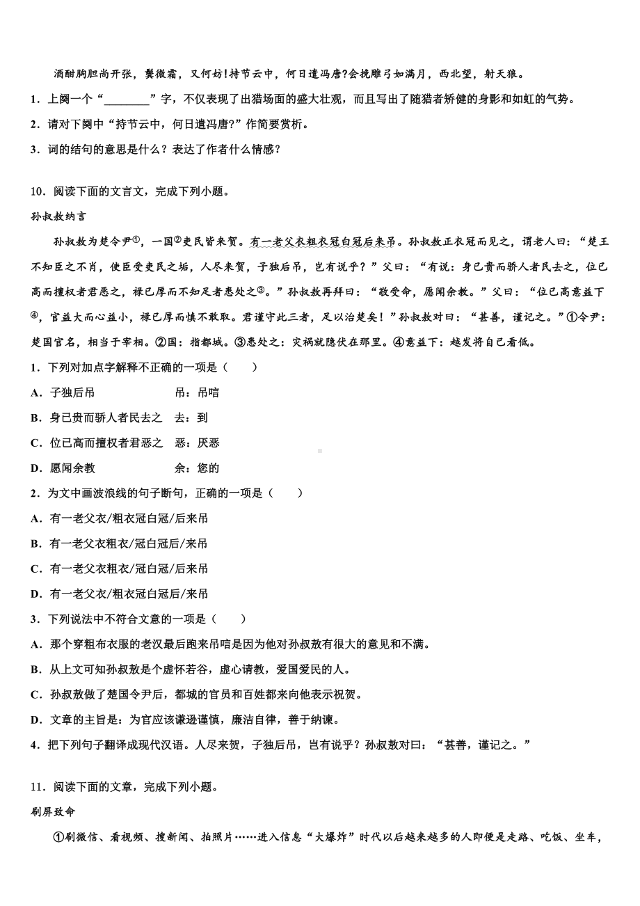 2022-2023学年北京市北京昌平临川育人校中考联考语文试题含解析.doc_第3页