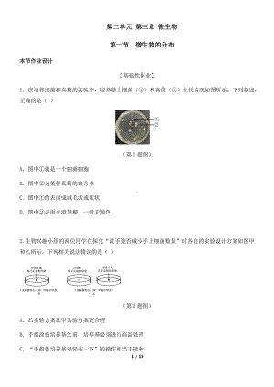 2024新人教版七年级上册《生物》第二单元 第三章 微生物作业设计（含答案）.docx