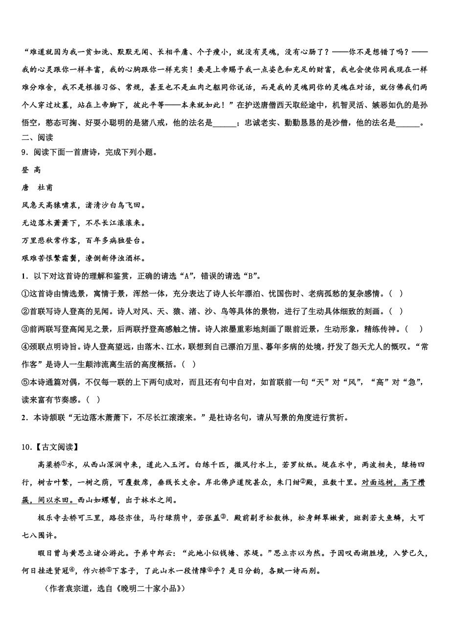 浙江省温岭市2023年中考语文考试模拟冲刺卷含解析.doc_第3页