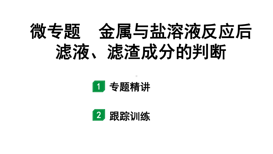 2024宁夏中考化学二轮重点专题突破 微专题 金属与盐溶液反应后滤液、滤渣成分的判断（课件）.ppt_第1页