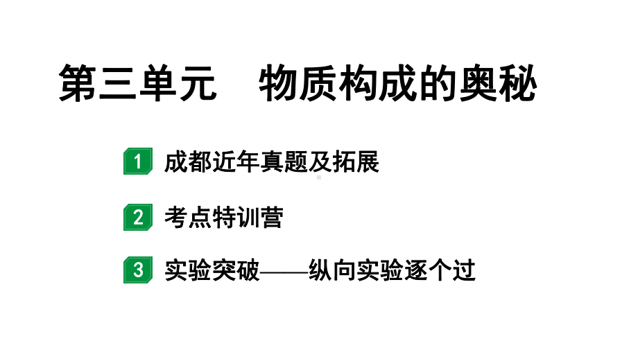 2024成都中考化学二轮复习 第三单元 物质构成的奥秘（课件）.pptx_第1页