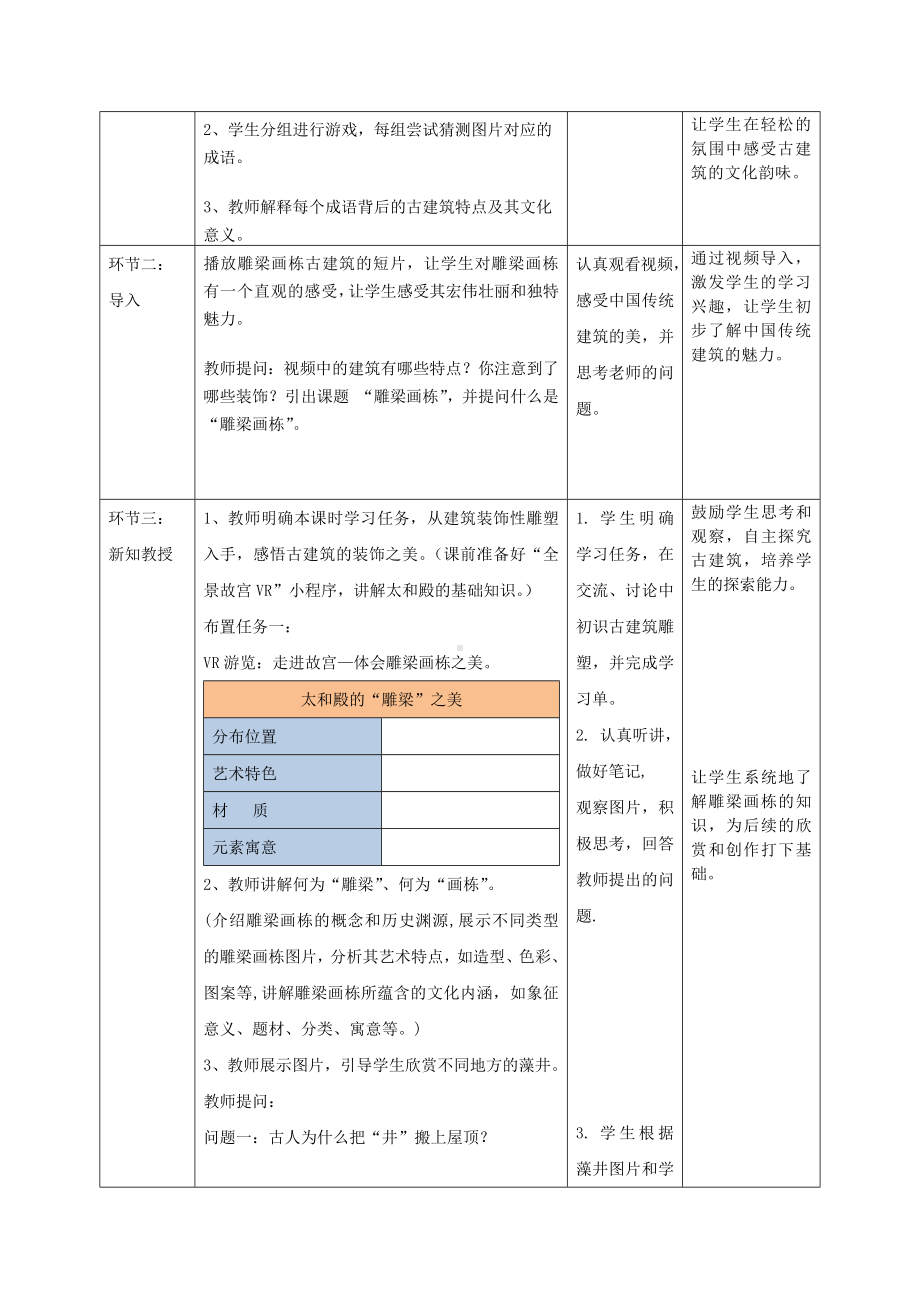 第三单元 古韵悠长 第一课《雕梁画栋》教案　-2024新人美版七年级上册《美术》.docx_第2页