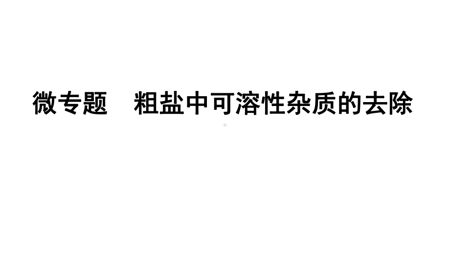 2024辽宁中考化学二轮重点专题研究 微专题 粗盐中可溶性杂质的去除（课件）.pptx_第1页