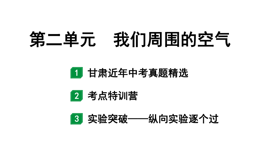 2024甘肃中考化学一轮复习之中考考点研究 第二单元 我们周围的空气（课件）.pptx_第1页