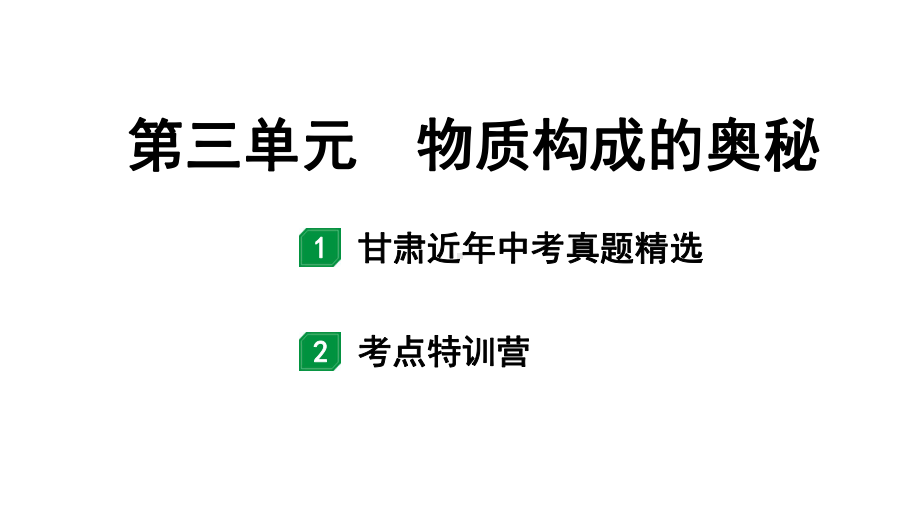 2024甘肃中考化学一轮复习之中考考点研究 第三单元 物质构成的奥秘（课件）.pptx_第1页