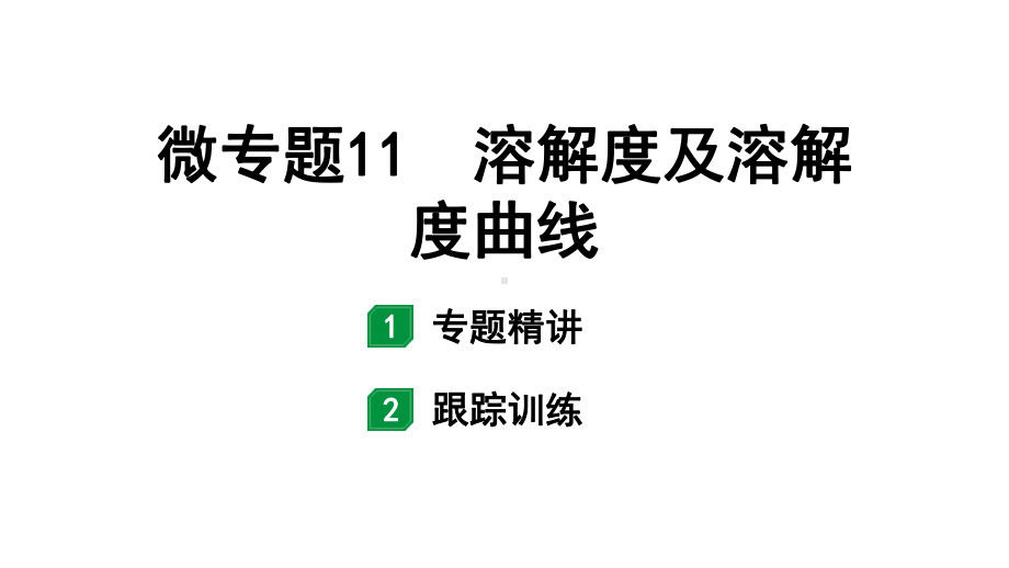 2024福建中考化学二轮中考题型研究 微专题11 溶解度及溶解度曲线（课件）.pptx_第1页