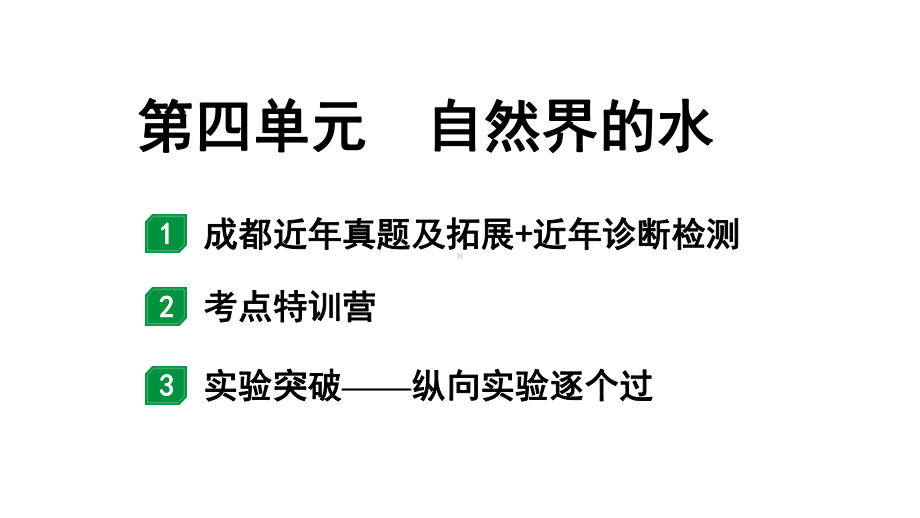 2024成都中考化学二轮复习之中考题型研究 第四单元 自然界的水（课件）.ppt_第1页