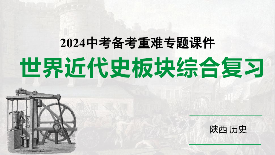 陕西省2024年历史中考热点备考重难专题：世界近代史板块综合复习（课件）.pptx_第1页