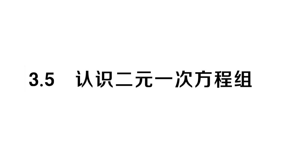 初中数学新湘教版七年级上册3.5 认识二元一次方程组课堂作业课件2024秋.pptx_第1页