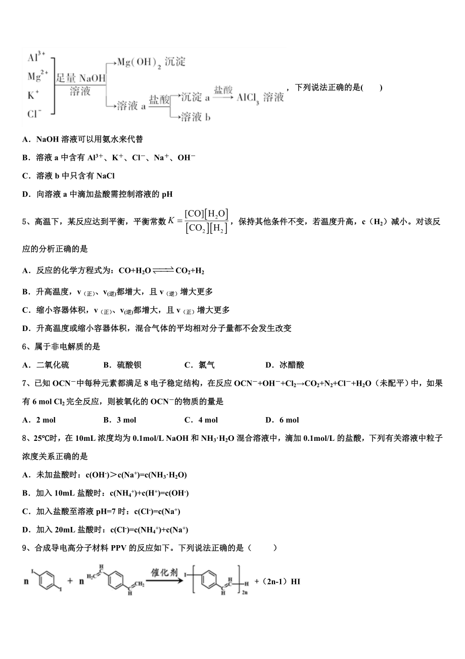 2023-2024学年安徽省示范高中高三冲刺模拟化学试卷含解析.doc_第2页