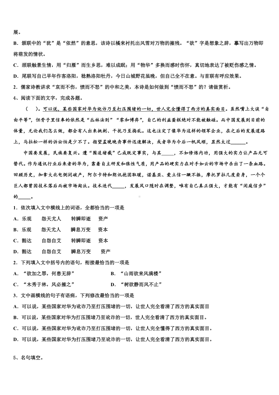 2024届广东省惠州市光正实验学校高考冲刺模拟语文试题含解析.doc_第3页