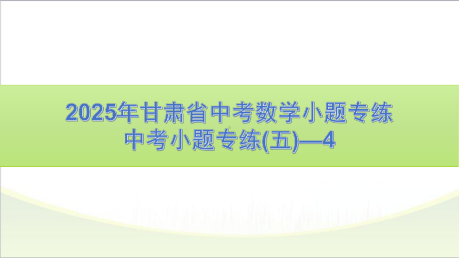 2025年甘肃省中考数学小题专练（五）—4.pptx_第1页