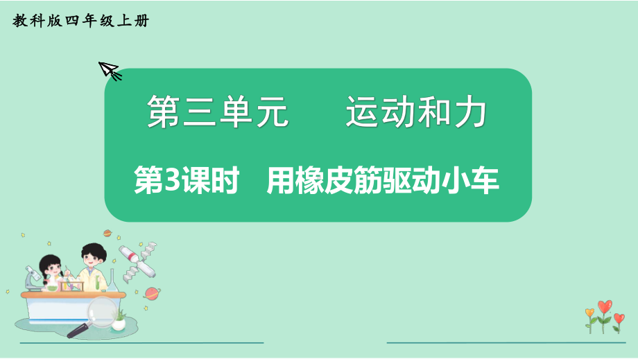 教科版四年级科学上册《第3单元第3课时 用橡皮筋驱动小车》教学课件.pptx_第2页