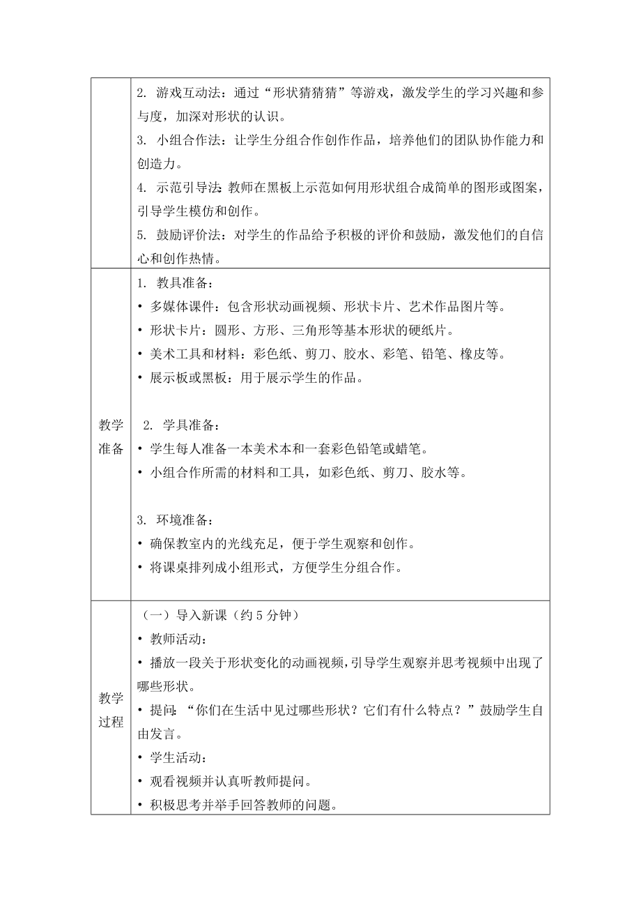 形状大聚会（教学设计）-2024新苏少版一年级上册《美术》.docx_第2页