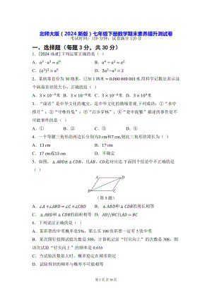 北师大版（2024新版）七年级下册数学期末素养提升测试卷（含答案）.docx