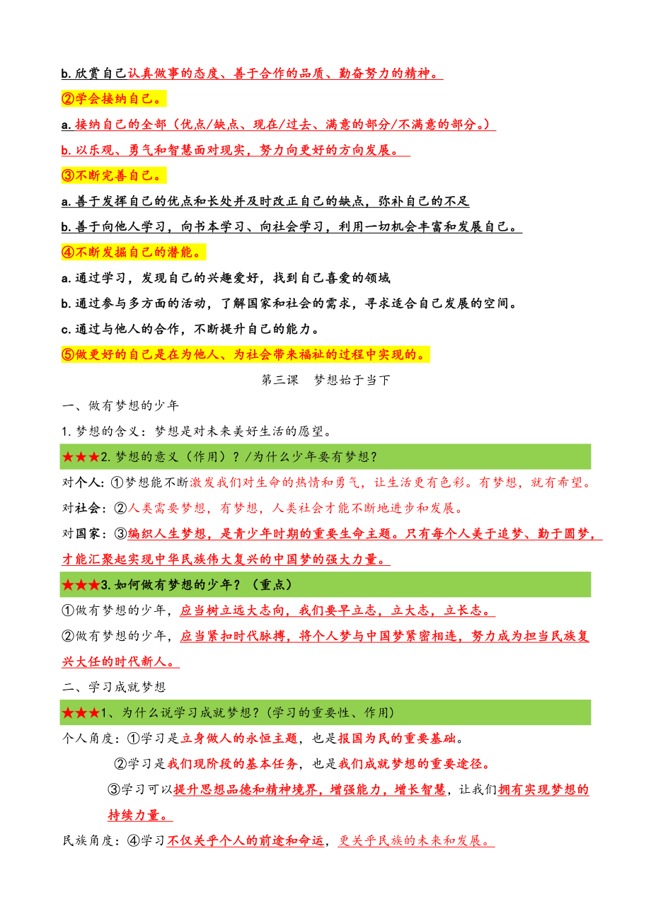 （2024部编）统编版七年级上册《道德与法治》核心知识归纳.docx_第3页