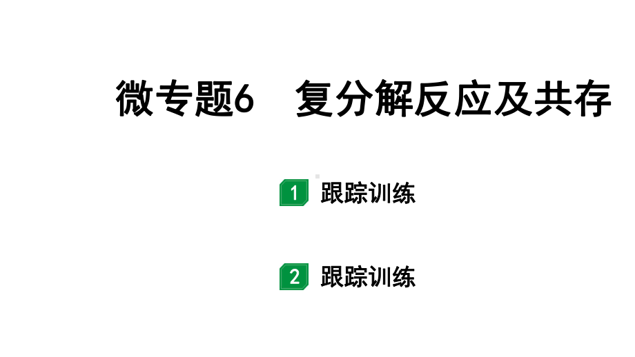 2024长沙中考化学一轮复习 微专题6 复分解反应及共存（课件）.pptx_第1页