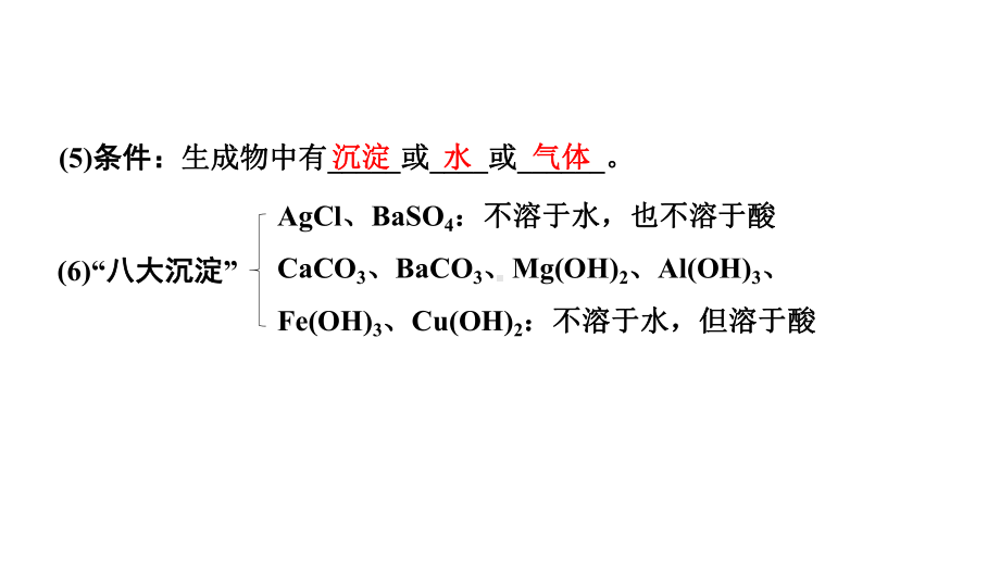 2024长沙中考化学一轮复习 微专题6 复分解反应及共存（课件）.pptx_第3页