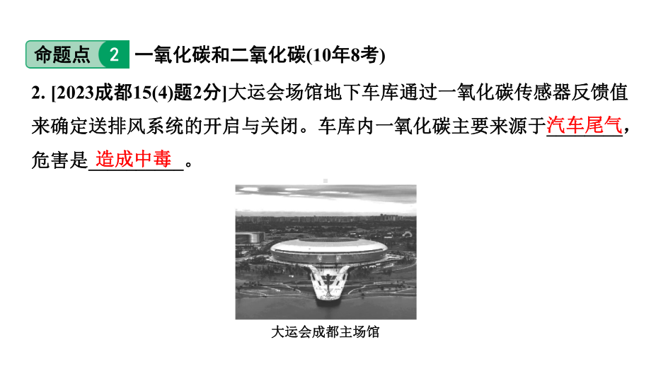 2024中考化学试题研究 第一部分 成都中考考点研究 第六单元 碳和碳的氧化物 (课件).pptx_第3页