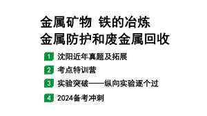 2024沈阳中考化学二轮专题突破 金属矿物铁的冶炼金属防护和废金属回收（课件）.pptx