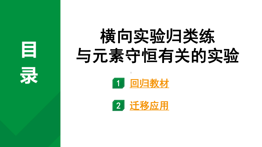 2024中考化学试题研究 横向实验归类练与元素守恒有关的实验 (课件).pptx_第1页